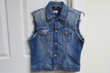 Mother Denim Even Hippies Get The Blues The Bruiser Vest Leopard/blue Size M