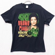 Bruno Mars 2013 Tour T-Shirt Size L Black Graphic Concert Tee flaw 