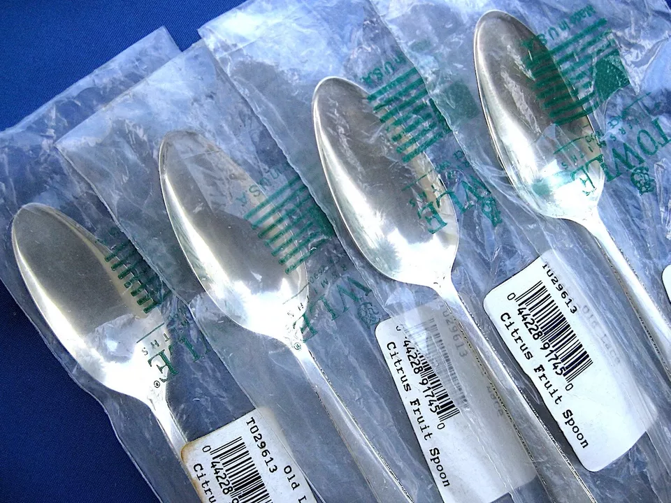 RARO• NUEVO • Toalla CUCHARA CÍTRICOS DE PLATA ESTERLINA ENCAJE ANTIGUO Foto 2 de 4