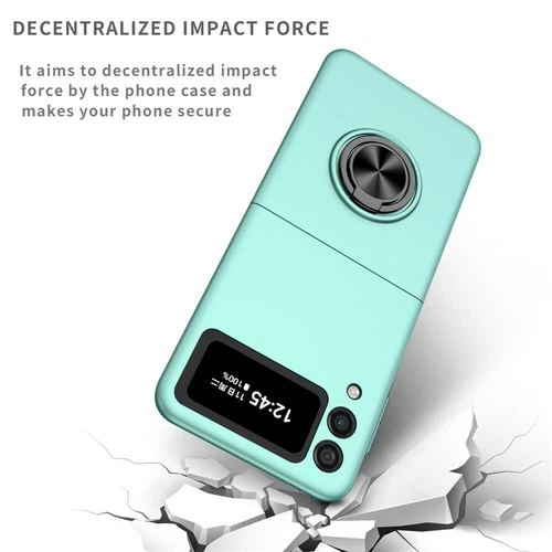 For-Samsung Galaxy Z Flip 4 3 5G Slim Matte Hard Case with Ring+Screen Protector - Picture 34 of 94