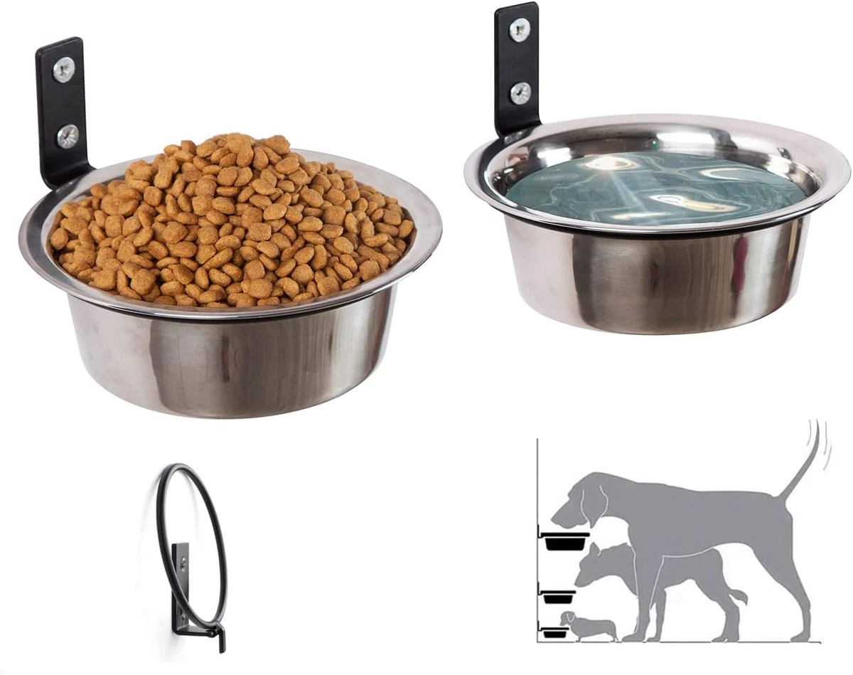 Elevated Dog Bowls 2 48 Oz Wall Mounted Adjustable Elevated