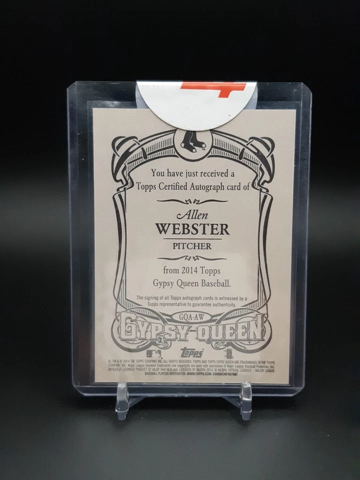 2014 Topps Gypsy Queen Auto Allen Webster #GQA-AW Auto - Image 2 of 2