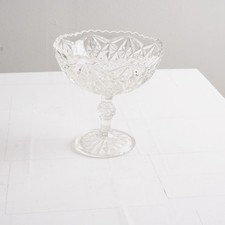 Pressglas Schale Fußschale Zuckerschale 12 Ø cm ca. H 12,5 cm Transparent