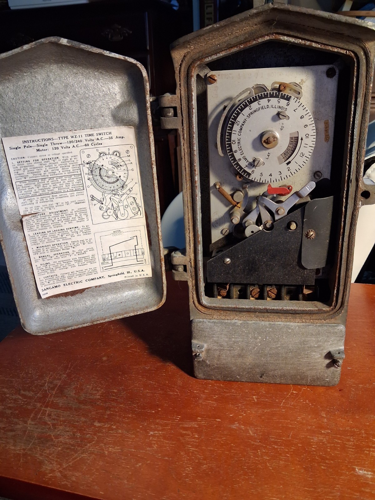 Vintage Electromechanical Time Switch Type WZ-11 Sangamo Electric Co "Steampunk"
