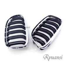 Front Kidney Dual Slats Grille Chrome Black For 09-11 Bmw E90 E91 Lci 325i 328i