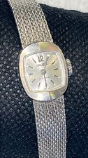 Vintage Women's 14K White Gold Gruen Watch 19 Grams Excellent Condition RUNS