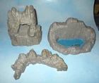 1960s Marx Prehistoric Dinosaur Play Set Gray Plastic Cave with Lake & Bridge