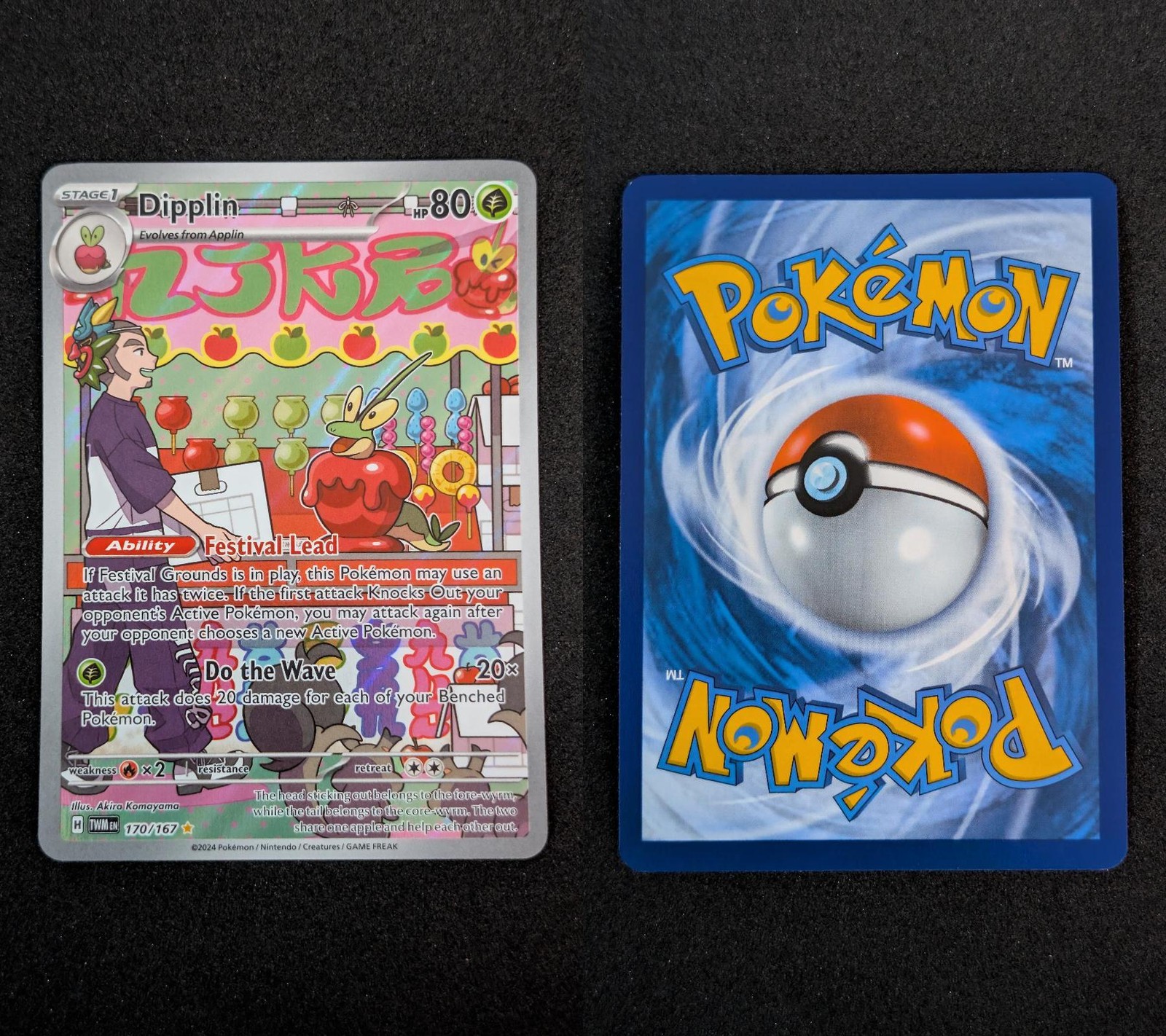 Dipplin 170/167 Illustration Rare Twilight Masquerade Pokemon Holo Near Mint