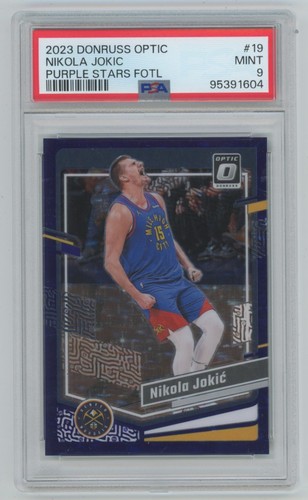 Panini Donruss Optic NBA Nikola Jokić Denver Nuggets #19 Purple Prizm /17 PSA 9