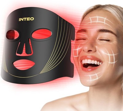 INTEO Red Light Therapy for Face, 3 Modes Portable Led Face Mask Light Therap...