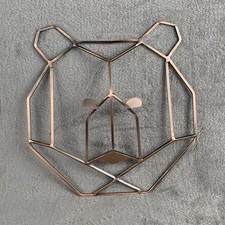NoJo Metal Bear Face Geometric Wall D cor Copper Finish Wall Art Man Cave Decor