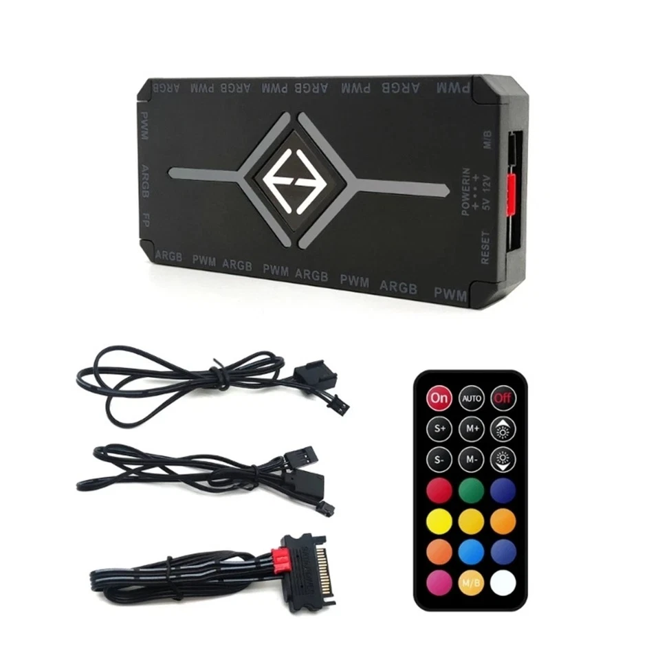 ARGB PWM Controller Kabelloser Remote Fan Hub PWM ARGB Controller Hub Adapt8917