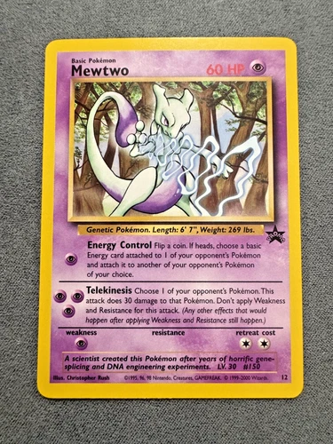 New ListingPokémon TCG Mewtwo #12 Black Star Promo WOTC Card