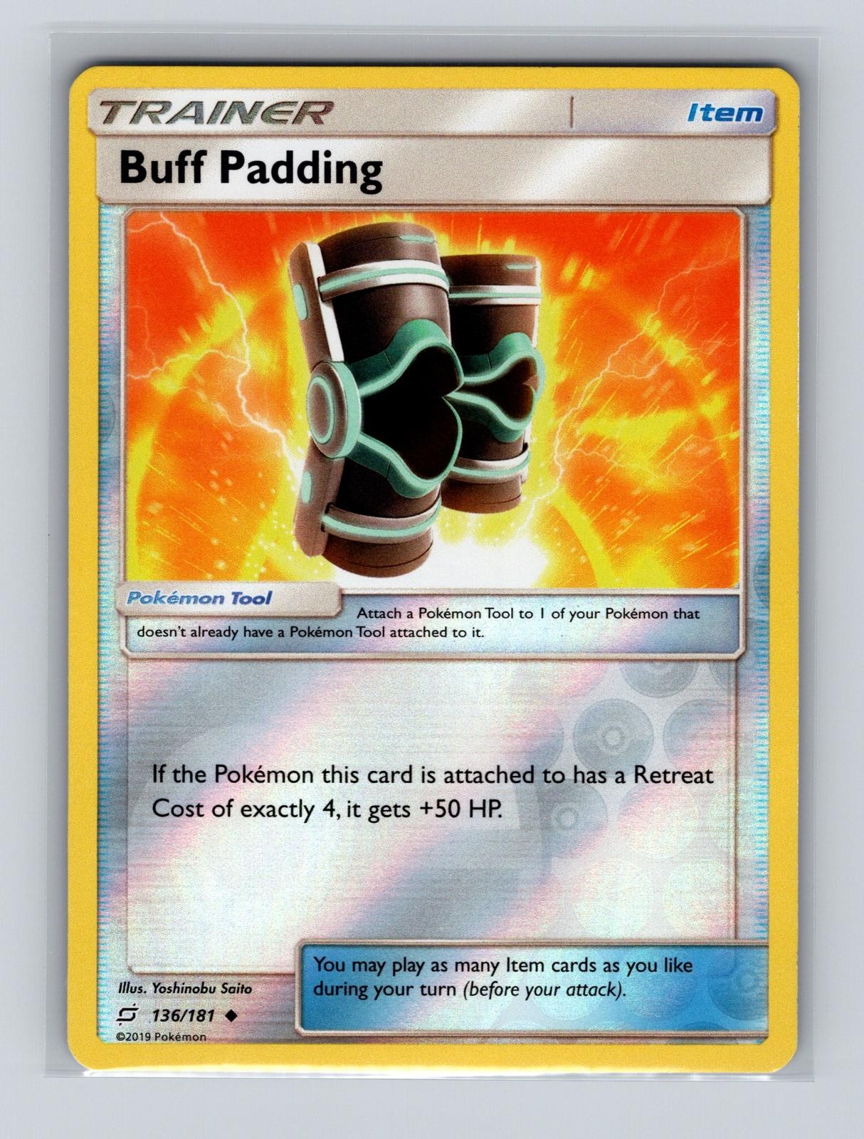 Buff Padding 136/181 Uncommon Team Up Pokemon Reverse Holo Near Mint