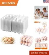 Pack 12 Count Plastic Egg Cartons - Bulk Cheap Clear Reusable Egg Containers ...