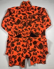 Vintage Saftbak Hunting Coveralls Mens Blaze Orange Camo Insulated Made USA Read