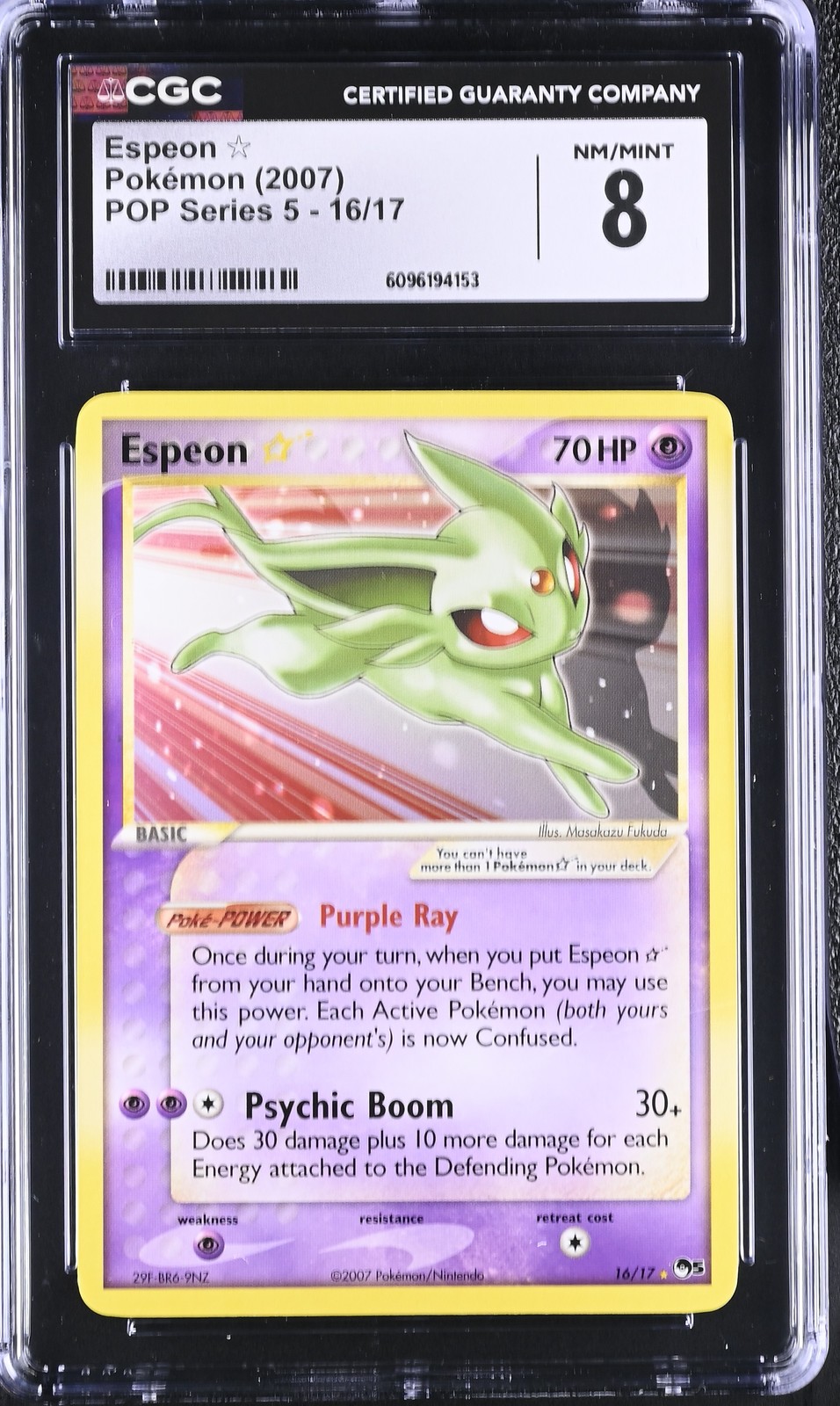 CGC 8 Espeon Gold Star 2007 POP Series 5 16/17 Pokemon Card