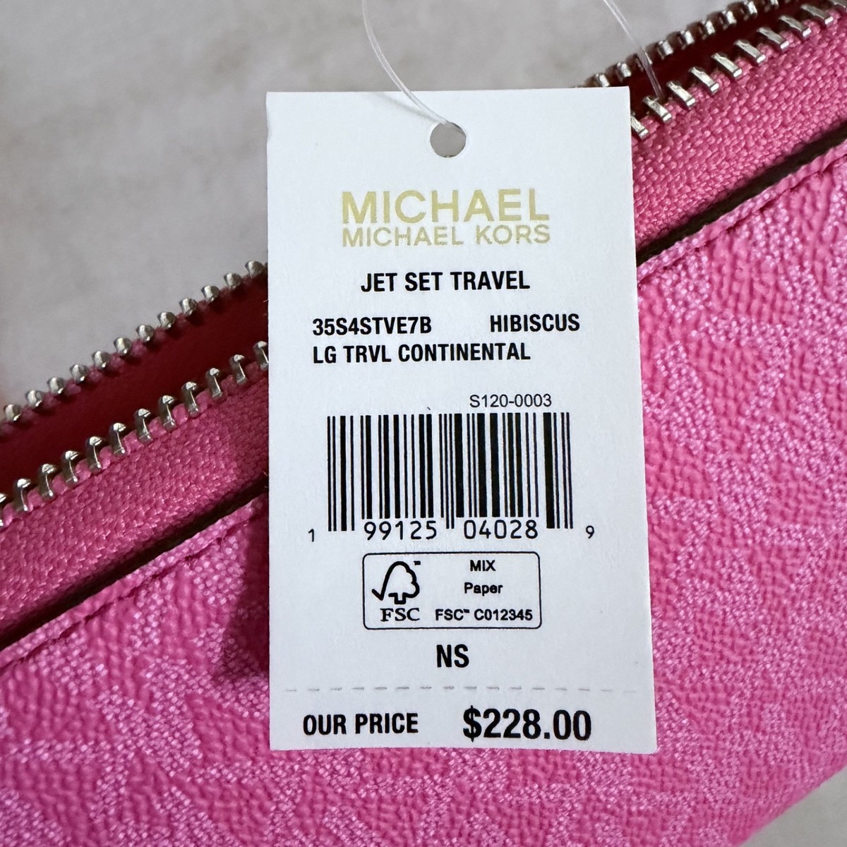 MICHAEL KORS JET SET TRAVEL LG CONTINENTAL WALLET WRISTLET MK LOGO