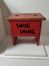 Vtg Wooden Shoe Shine Box 1960s
