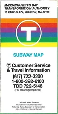 Official 1992 MBTA SUBWAY MAP Train Schedules Fares "Boston Passport" Rail Boat
