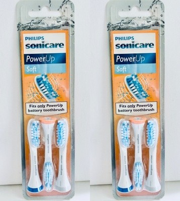 X2 Philips Sonicare PowerUp Replacement Toothbrush Brush Heads 3 Packs Soft