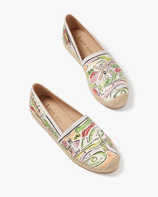 NEW Women KATE SPADE Putt Putt Golf Themed Embellished Espadrilles shoes Sz 9.5