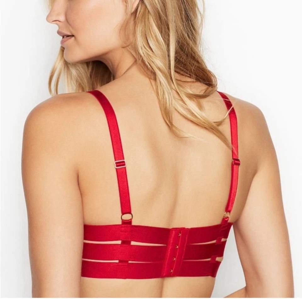 Balconet Victorias Secret Rojo Tirantes Talla 36DD Foto 2 de 4