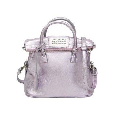 Maison Margiela 5AC S61WG0031 Damen Leder Schultertasche Metallisch ros BF595825