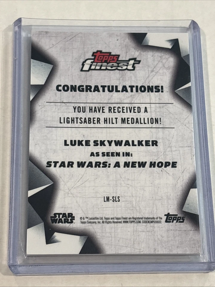 2018 Finest Star Wars Lightsaber Hilt Medallion Luke Skywalker Foil #d 17/99 - Image 4 of 4