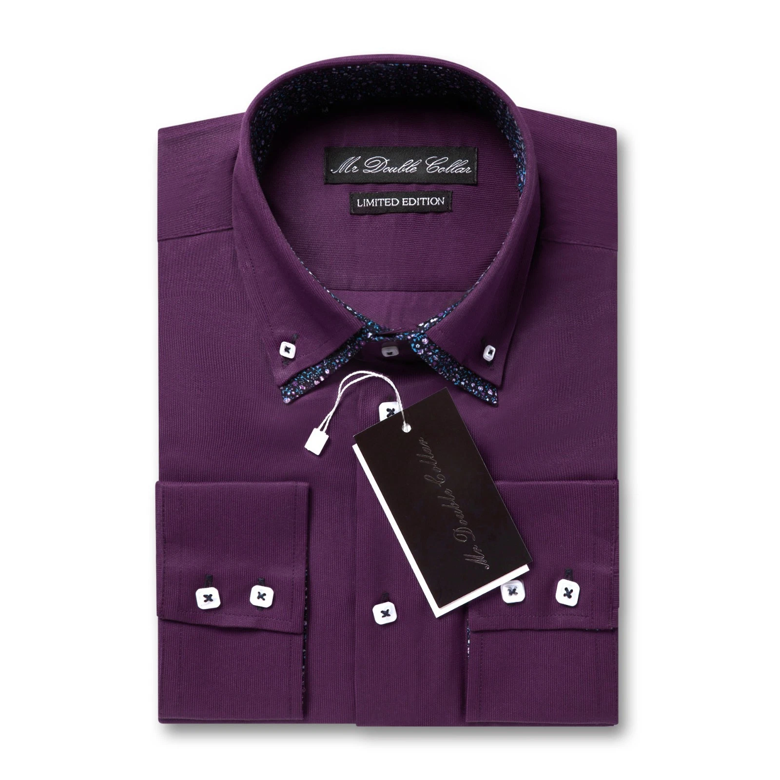MENS OXFORD SHIRT SMART CASUAL FORMAL DOUBLE CONSTRAST COLLAR LONGSLEEVEES