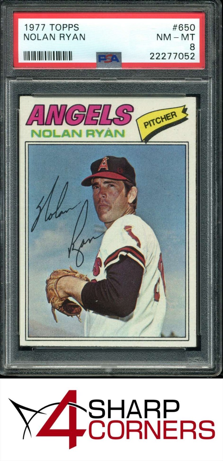 1977 TOPPS #650 NOLAN RYAN ANGELS HOF PSA 8 view 1