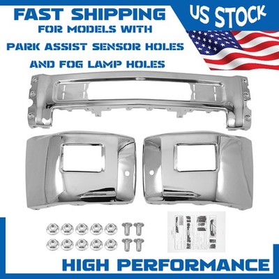 Direct Fit Chrome Front Bumper for 2015-2019 Silverado 2500HD 3500HD w Fog Park