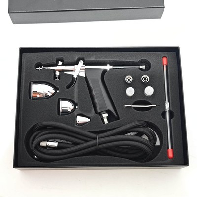 Airbrushpistole Spritzpistole Druckluft Double Action mit Düsen 0.3/0.5/0.8MM