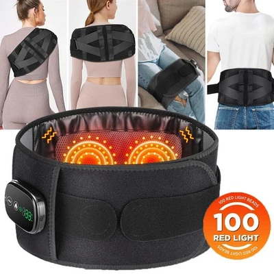 HAILICARE Electric Infrared Heated Waist Belt with Vibration Massager for Back Pain Relief