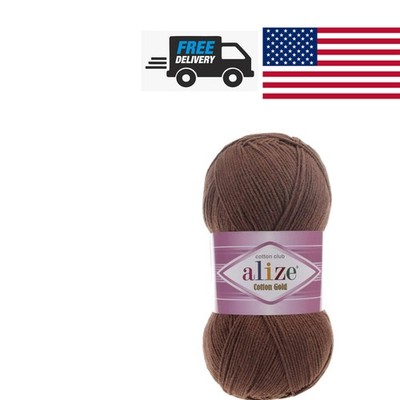 Versatile Cotton Gold Yarn 100 Gr 360 Yards Suitable for Hooks and Needles Brown