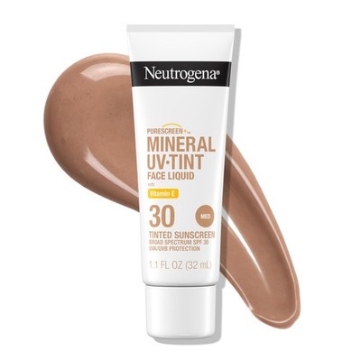 Tinted Sunscreen SPF 30 Mineral Zinc Oxide Vitamin E 1.1 Fl Oz Neutrogena Face