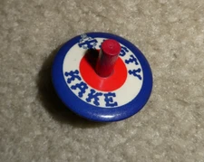 Vintage Metal and Wood Tastykake Spinning Top Toy 1 1/2" Wide