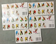USA Scott #4882-91b, 2014 Song Birds Forever Stamp Booklet Pane of 20 (Lot of 5)