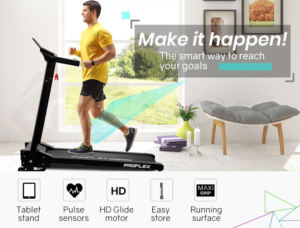 PROFLEX Treadmill Bluetooth Running Machine Small Compact Foldable Home Electric - image 4 of 4