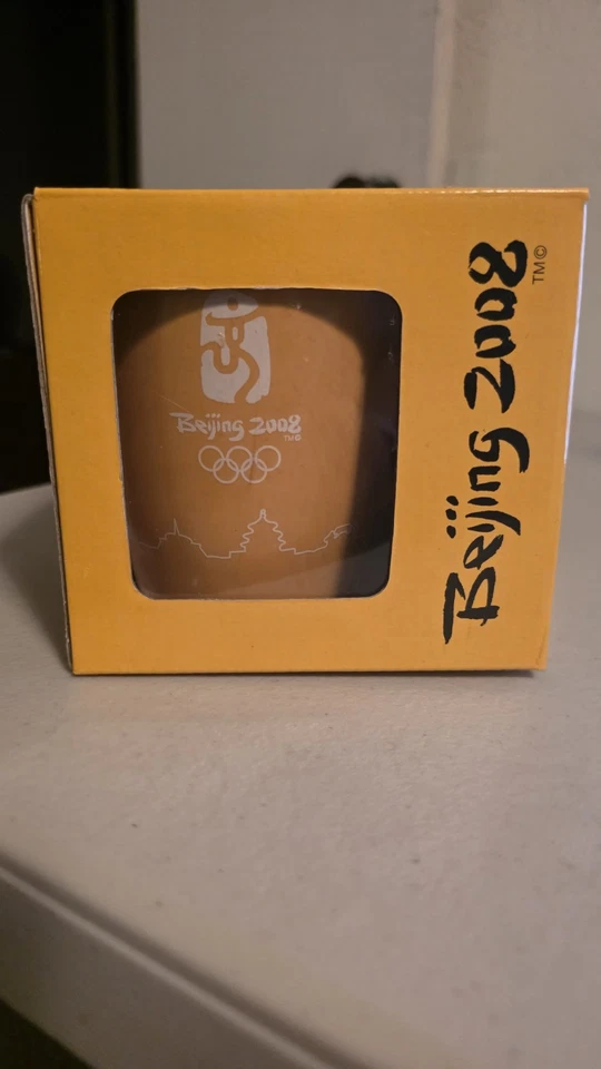 Beijing Yellow Olympic Coffee Mug 2008 Games Logo China Souvenir Cup Open Box - Image 4 of 4