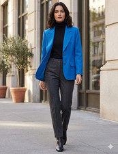 Pendleton Women's Teal Blue Wool Blazer Jacket Lined Button Vintage Size 8
