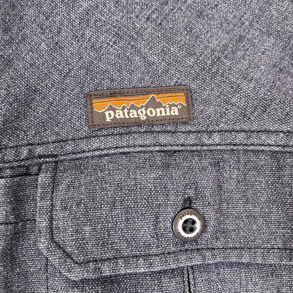 Patagonia Farrier's Work Shirt Mens Small Ink Black 53320 Hemp Utility Workwear - Image 2 of 4