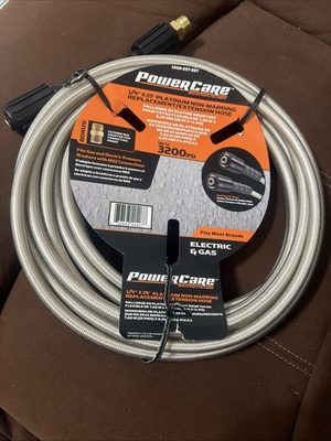#ad Powercare 1 4 in. x 25 ft. 3200 PSI Pressure Washer Hose M22 Fits Gas electric $23.00
