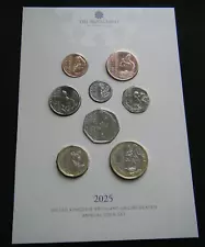 2025 Royal Mint Definitive BU 8 Coin Set From 1p to £2 - Brilliant Uncirculated