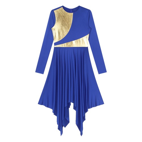 Women Liturgical Praise Dance Dress Metallic Color Block Worship Tunic AU - Picture 12 of 50