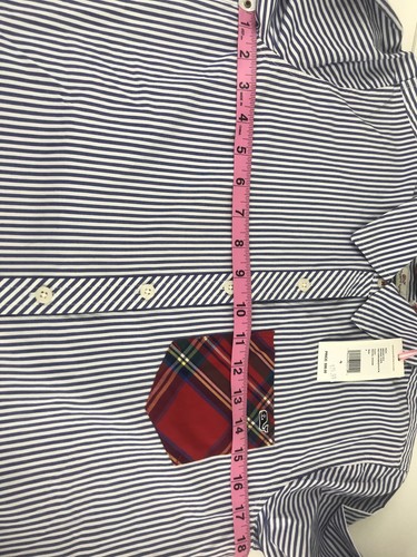 NWT Vineyard Vines Royal Ocean Blue White Plaid Striped Top Size 2 NEW - Picture 9 of 11