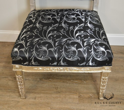 Silver Leaf French Regency Style Slipper Chair - Picture 8 of 12