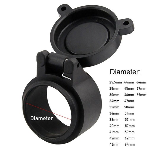 25.5-69 Rifle Scope Lens Cover Flip Up Cap Objective Lid Quick Spring Protection - Picture 8 of 9