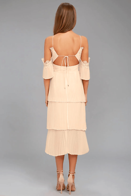 Lulu's keepsake the label NWT All Time High Nude Lace Off-the-Shoulder Dress  | eBay