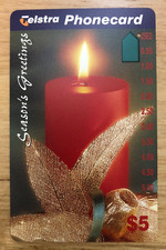 $5 Telstra Phonecard Season's Greetings ONE HOLE   BB2